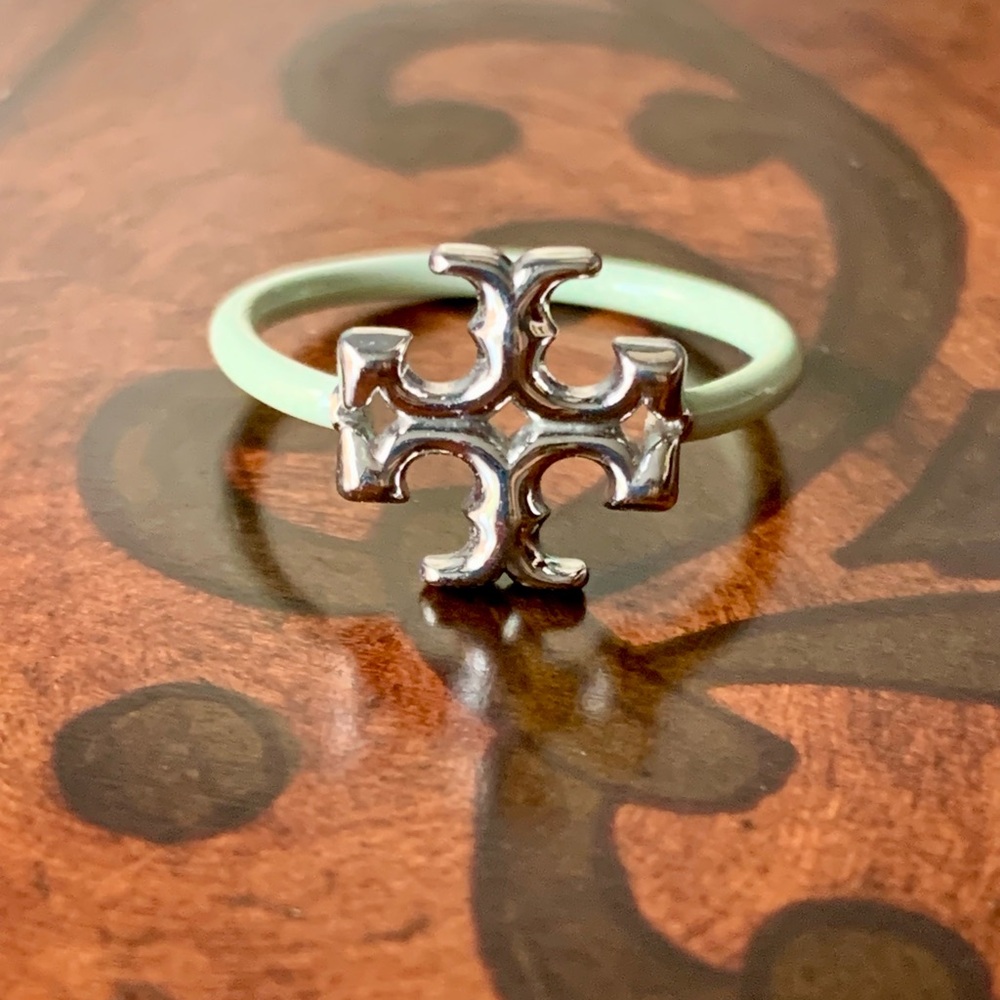 Tory Burch Sterling Silver Enamel Ring